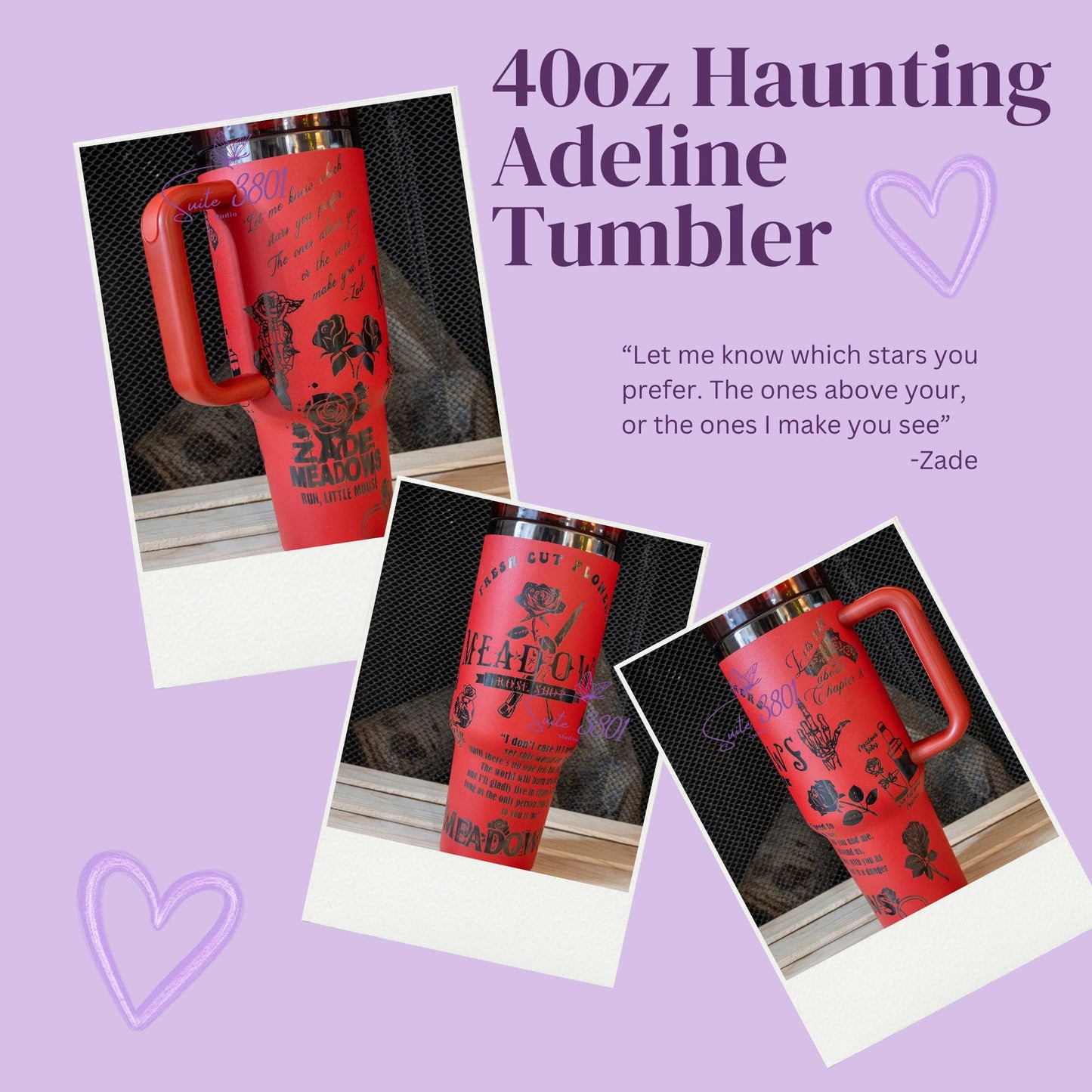 Haunting Adeline 40 oz Tumbler: Dark Romance Cat and Mouse Duet