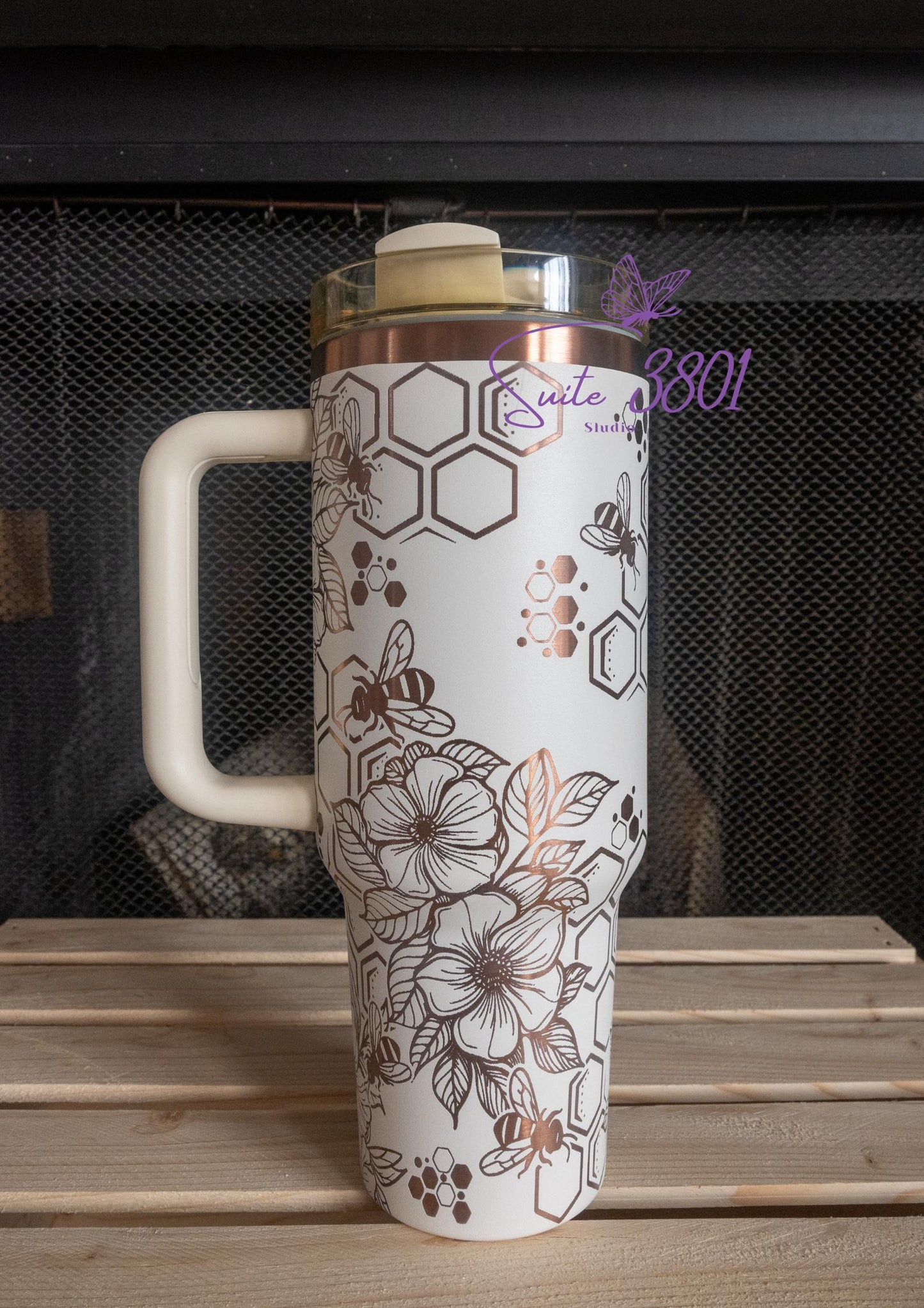 Honey Bee 40oz Engraved Tumbler