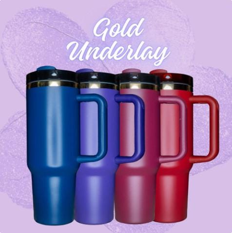 Kindles & Chaos 40oz Tumbler - Hearts and Books Design