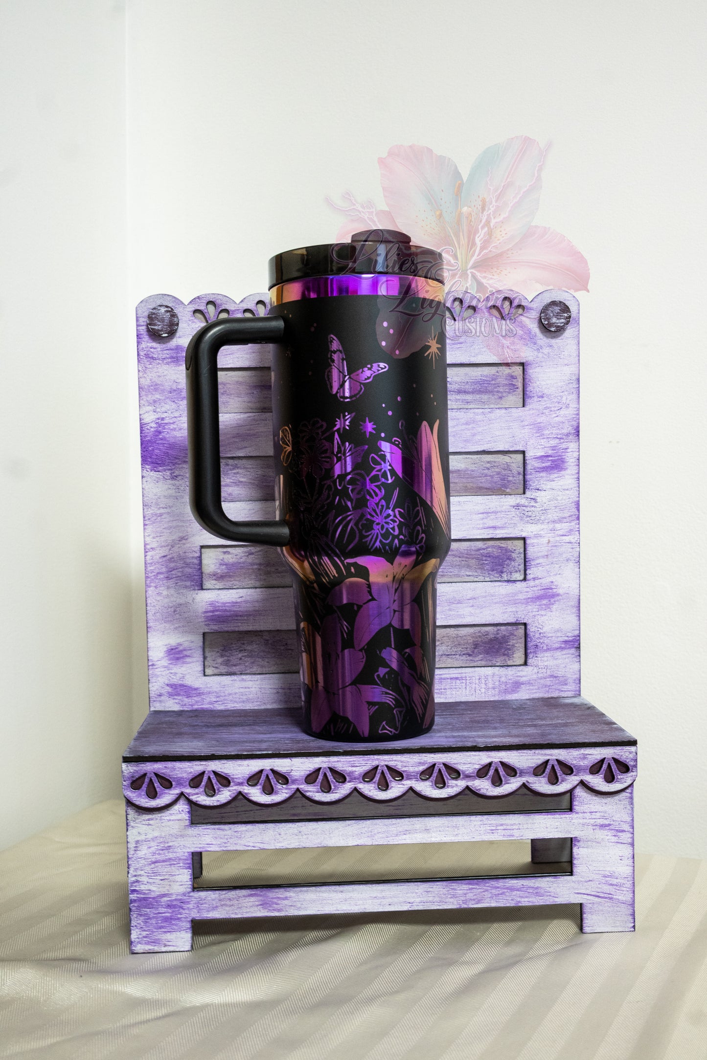 40 oz Lilies & Butterflies Tumbler