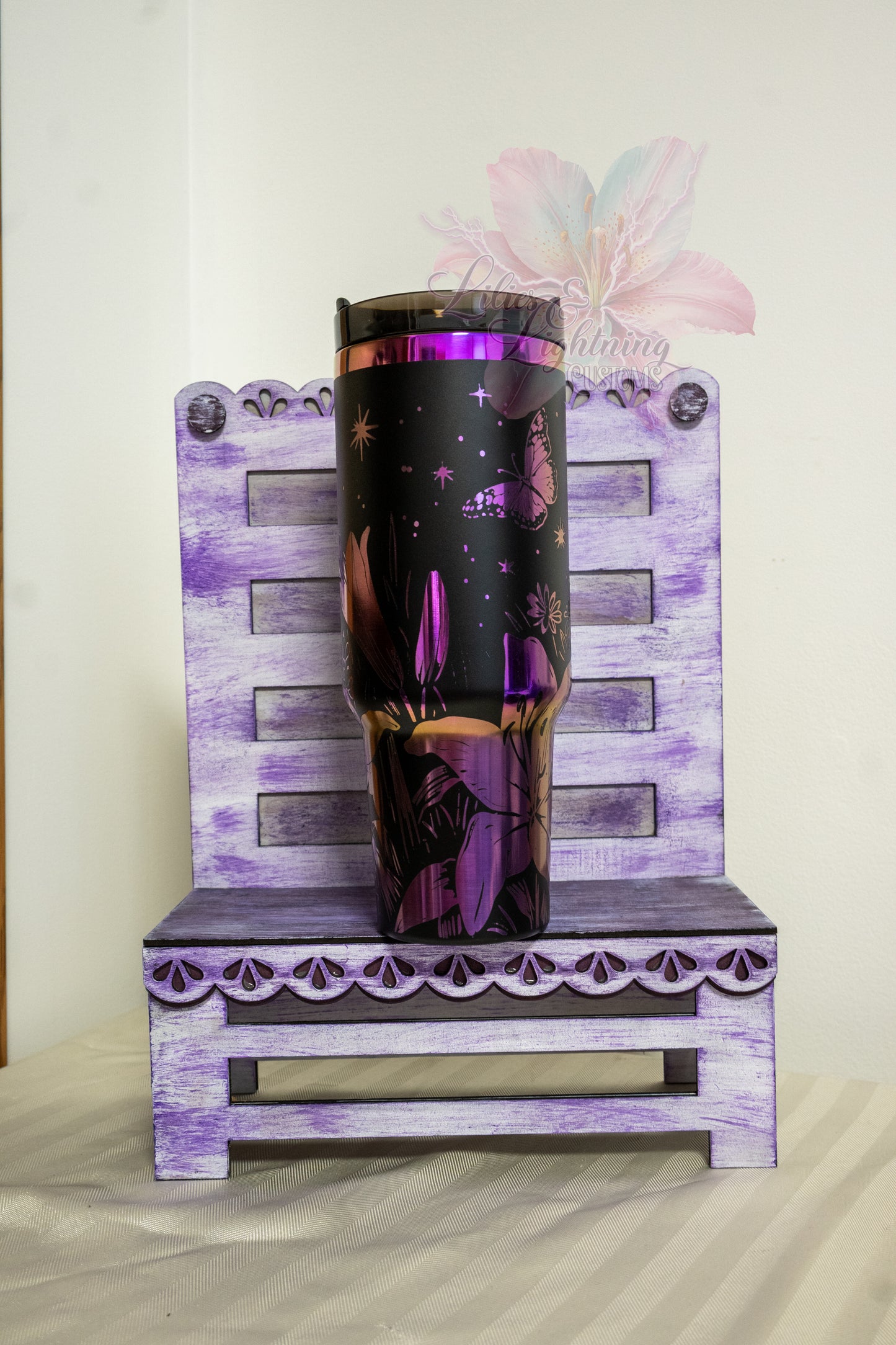 40 oz Lilies & Butterflies Tumbler