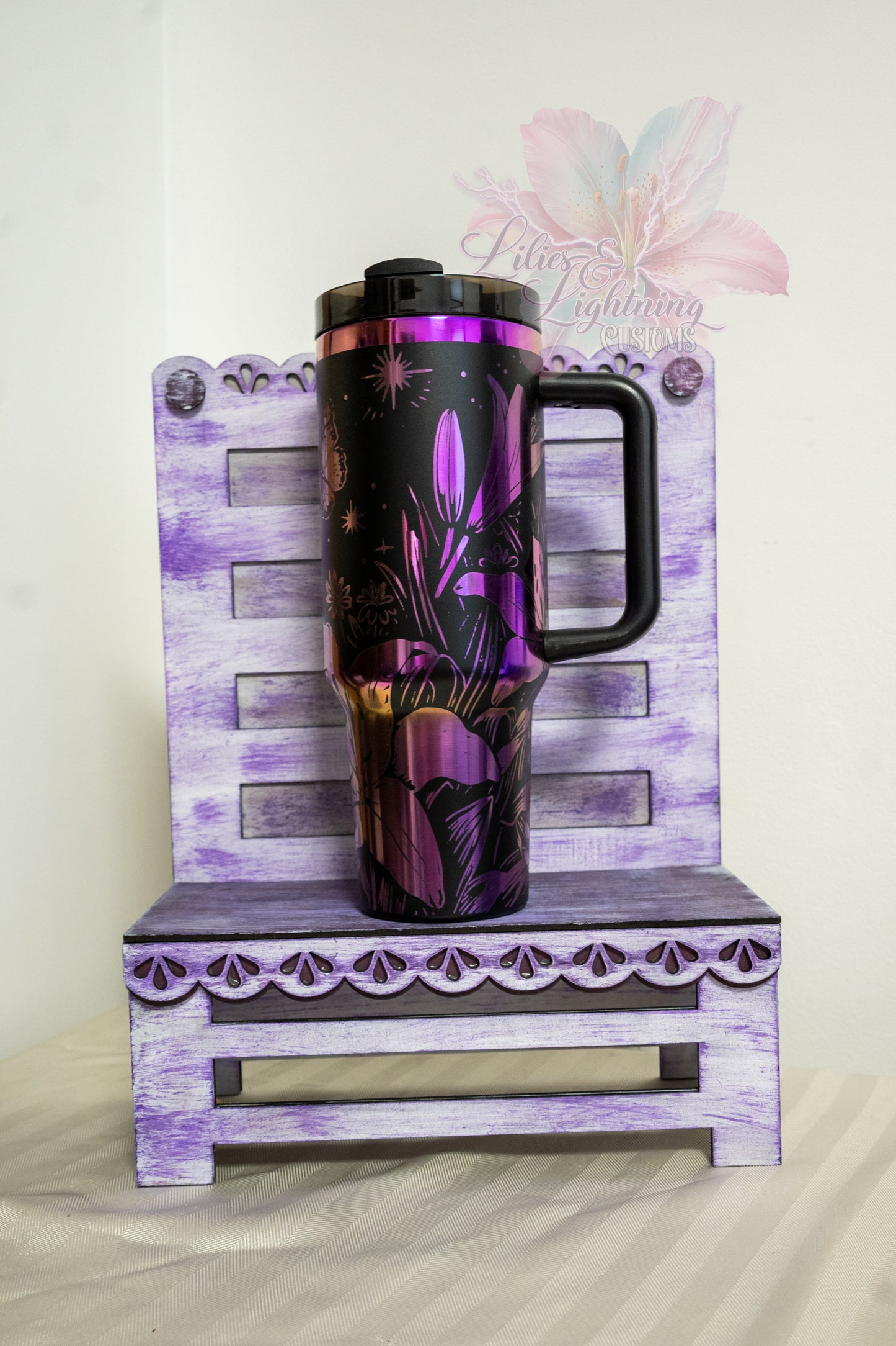 40 oz Lilies & Butterflies Tumbler