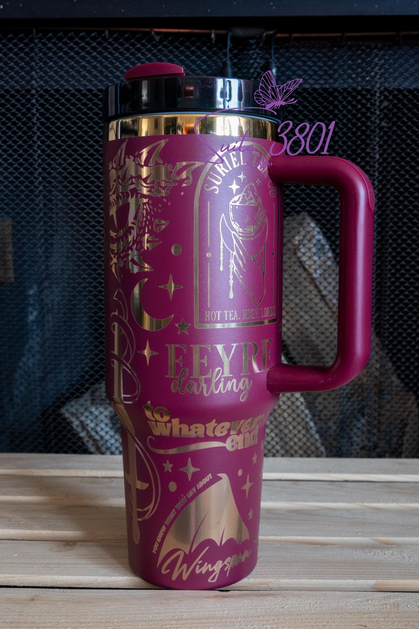 40 oz ACOTAR Tumbler -- Romantacy Romance Fantasy Tumbler Laser Engraved