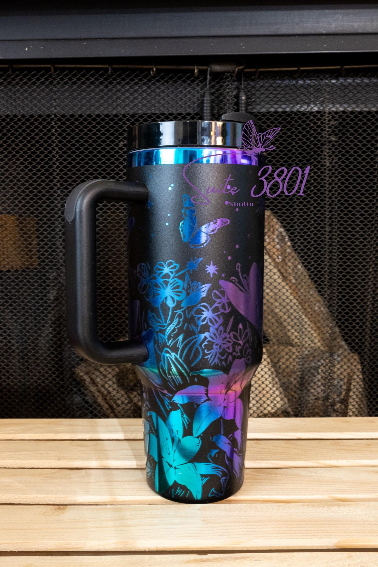 40 oz Lillies & Butterflies Tumbler
